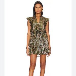 Floral Green Ruffle Dress